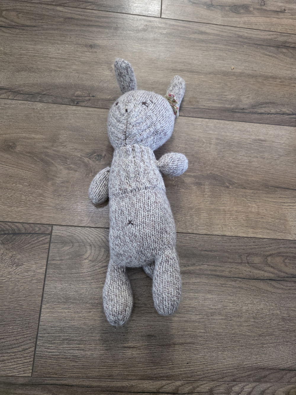 Upcycled Knit Glove Bunny in Heather Gray